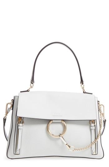 Chloe Medium Faye Leather Shoulder Bag - Grey