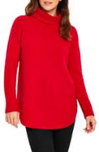 Women's Wallis Compact Curve Hem Turtleneck Sweater - Red