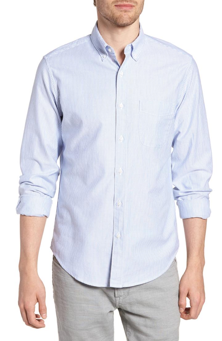 Men's J.crew Slim Fit Stretch Stripe Pima Cotton Oxford Shirt