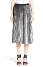 Women's Lafayette 148 New York Stripe Plisse Midi Skirt