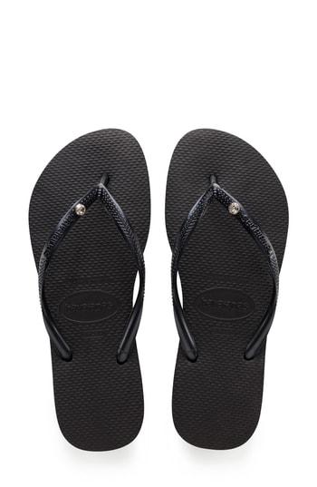 Women's Havaianas 'slim Crystal Glamour' Flip Flop /38 Br - Black