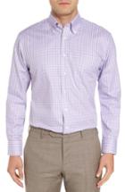 Men's Nordstrom Men's Shop Traditional Fit Non-iron Gingham Dress Shirt - 35 - Purple