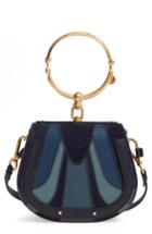 Chloe Small Nile Bracelet Leather Saddle Bag - Blue