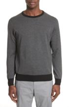 Men's Canali Textured Cotton Sweatshirt Us / 54 Eur - Grey