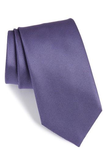 Men's Brioni Solid Silk Tie, Size - Purple