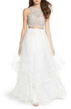 Women's La Femme Embellished Lace Two-piece Gown - Ivory