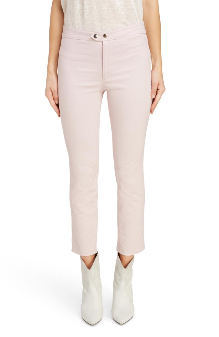Women's Isabel Marant Snap Detail Cotton Blend Pants Us / 36 Fr - Pink