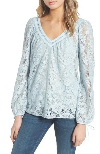 Women's Hinge Lace Top, Size - Blue
