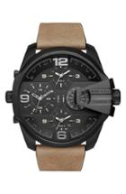 Men's Diesel Mega Chief Chronograph Leather Strap Watch, 51mm