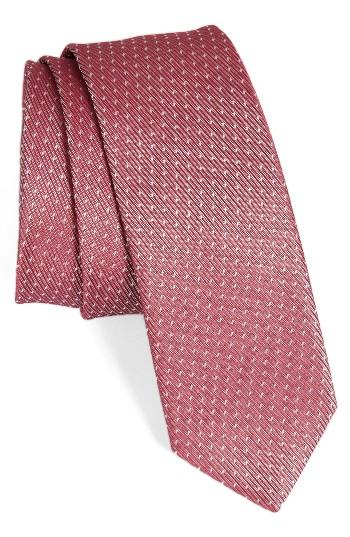Men's Boss Dot Silk Skinny Tie, Size - Pink