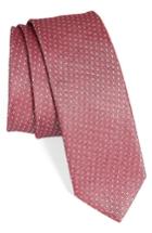 Men's Boss Dot Silk Skinny Tie, Size - Pink
