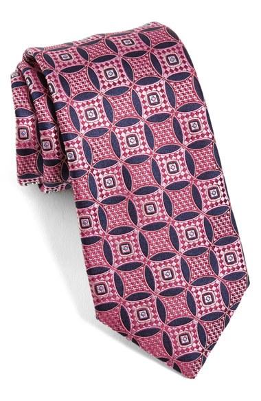 Men's Ermenegildo Zegna Medallion Silk Tie, Size - Pink