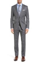 Men's Boss Huge/genius Trim Fit Plaid Wool Suit