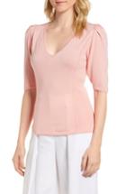 Women's Lewit Puff Sleeve Merino Wool & Silk Sweater - Pink