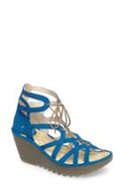 Women's Fly London 'yuke' Platform Wedge Sandal .5-6us / 36eu - Blue