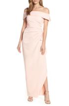 Women's Vince Camuto Off The Shoulder Crepe Gown (similar To 14w) - Pink