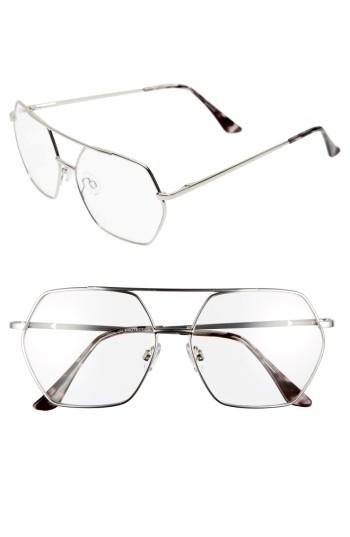 Women's Bp. 56mm Aviator Fashion Glasses - Silver/ Clear