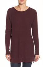 Petite Women's Halogen High/low Wool & Cashmere Tunic Sweater P - Burgundy