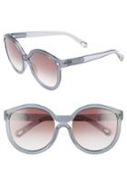 Women's Chloe Grooves 57mm Cat Eye Sunglasses - Avio