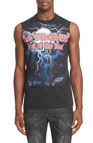 Men's Dsquared2 Rock Logo Graphic Muscle T-shirt