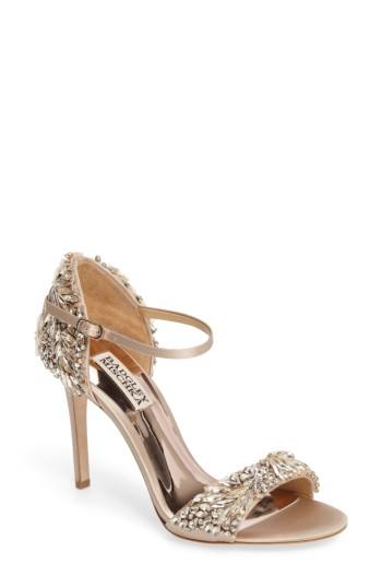 Women's Badgley Mischka Tampa Ankle Strap Sandal .5 M - Beige