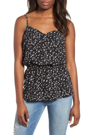 Women's Gibson Peplum Button Front Tank - Black