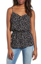 Women's Gibson Peplum Button Front Tank - Black