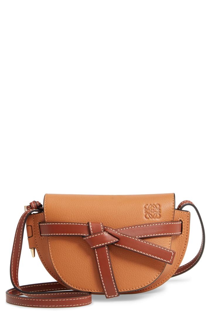 Loewe Mini Leather Crossbody Bag - Brown
