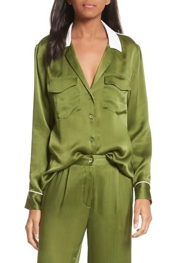 Women's Equipment Ansley Print Silk Shirt - Green