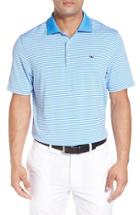 Men's Vineyard Vines 'porter' Stripe Jersey Polo - Blue