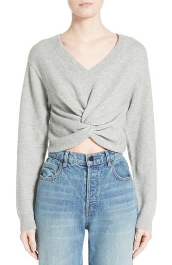 Women's T By Alexander Wang Twist Front Wool & Cashmere Sweater