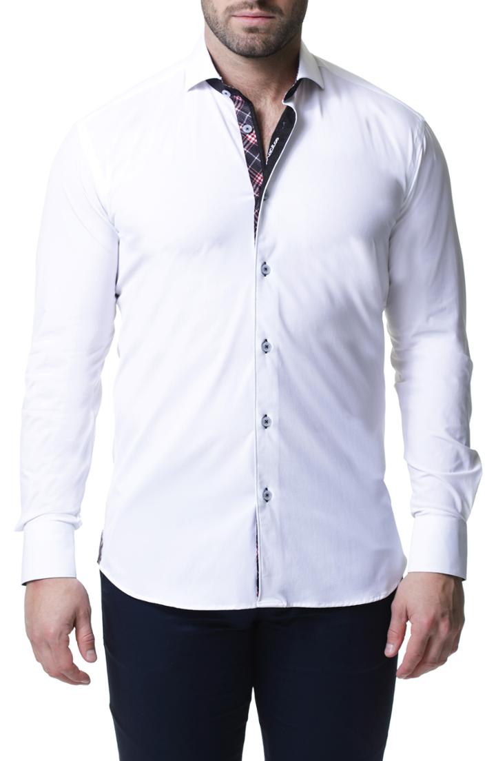 Men's Maceoo Fit Sport Shirt, Size Small - White