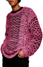 Men's Topman Crewneck Sweater, Size - Pink