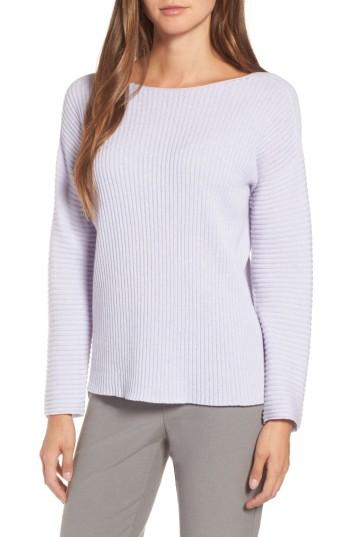 Women's Eileen Fisher Ribbed Cashmere Sweater, Size - Grey