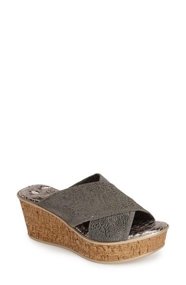Women's Love And Liberty 'olga' Wedge Slide Sandal M - Grey
