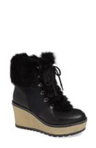 Women's Rudsak Torres Waterproof Genuine Rabbit Fur Trim Boot Eu - Black