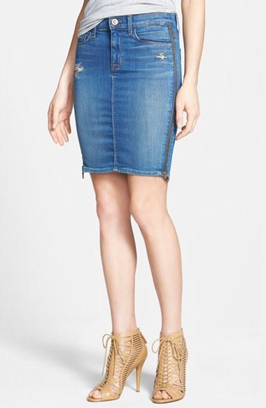 Hudson Jeans Side Zip Denim Skirt