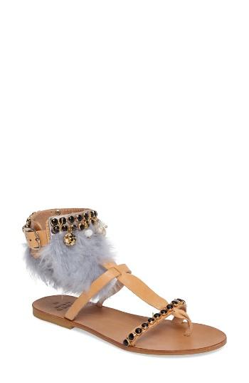 Women's Mabu By Maria Bk Aten Grey Feathered Sandal