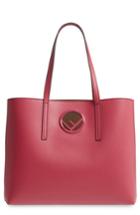 Fendi Logo Leather Shopper - Red