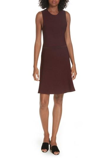 Women's Theory Marled Fit & Flare Sweater Dress, Size - Burgundy