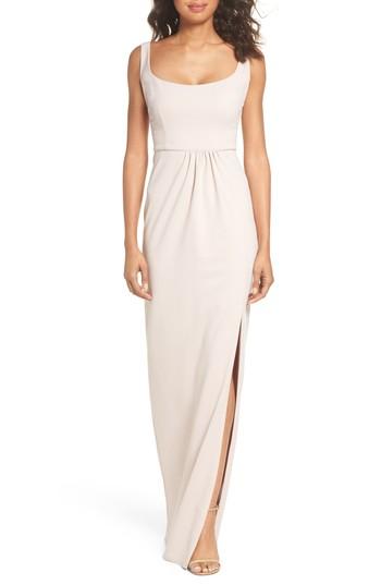 Women's Katie May Open Back Scoop Neck Gown - Ivory