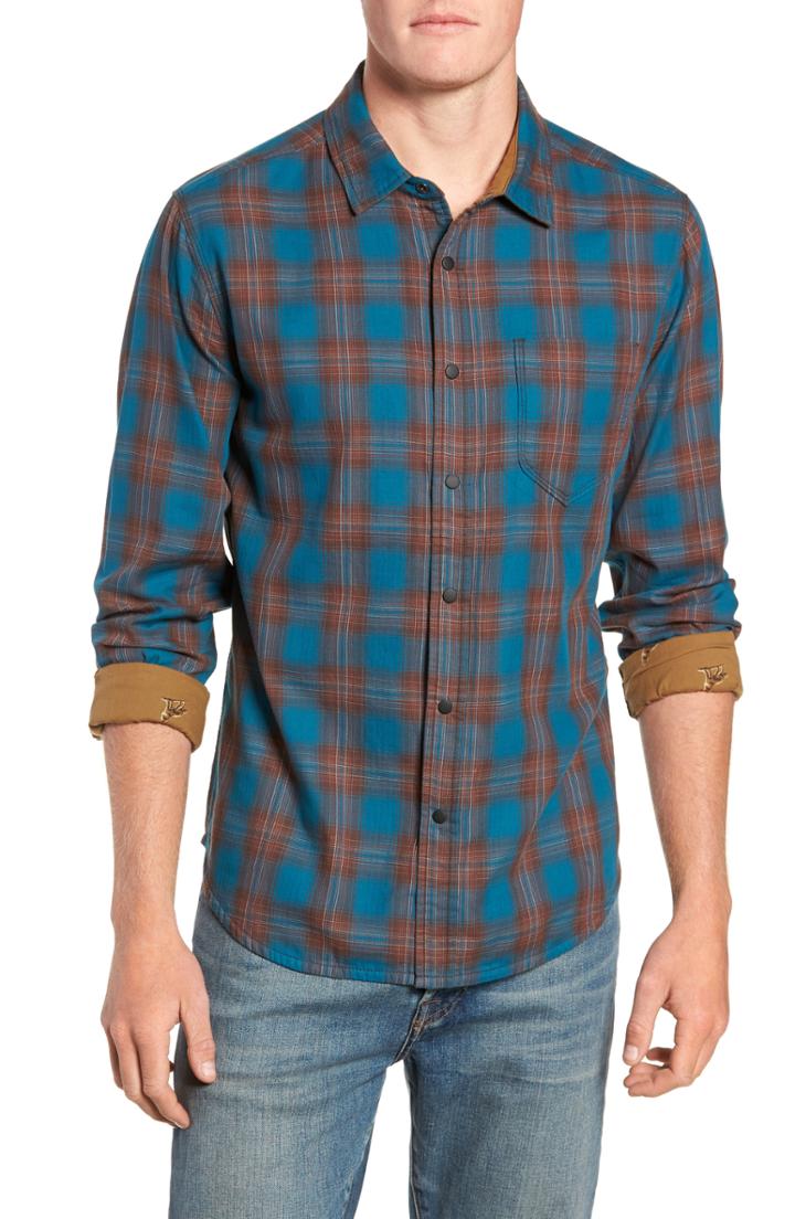 Men's Jeremiah Howler Regular Fit Reversible Sport Shirt - Blue