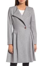 Women's Ted Baker London Wool Blend Asymmetrical Skirted Coat - Grey
