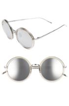Women's Linda Farrow 51mm Round Sunglasses - Truffle/ White Gold/ Platinum