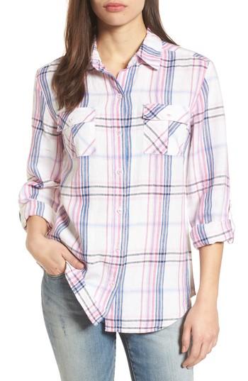 Women's Tommy Bahama Palazzo Plaid Shirt - White