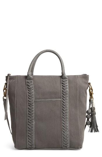Elle & Jae Gypset Zaragoza Canvas & Faux Leather Tote - Grey