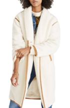 Women's Madewell Fleece Coat, Size - Ivory