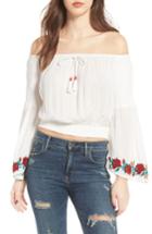Women's Band Of Gypsies Embroidered Off-the-shoulder Crop Top