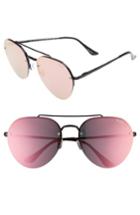 Women's Quay Australia Somerset 65mm Aviator Sunglasses - Black/ Pink
