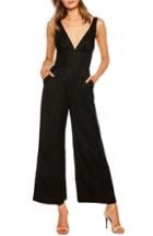 Women's Bardot Lola Plunging Wide Leg Jumpsuit - Black